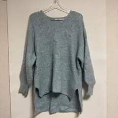 earth music &ecology 水色ニット セー ター vネック