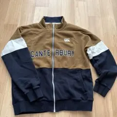 【使用品】Canterbury ハーフジップ スウェット ネイビー×カーキXL