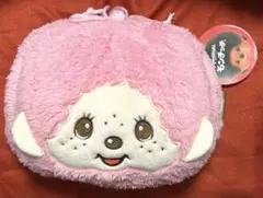 【新品タグ付き】　モンチッチ巾着付きブランケットピンク