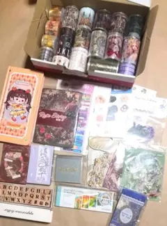 563コラージュ素材 大量まとめ売り テープ・シール・素材紙・ノート全新品 雑貨