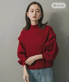 SENSE OF PLACE ストレッチショルダータックセーター