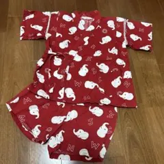 moujonjon 甚平 110cm レッド 象柄