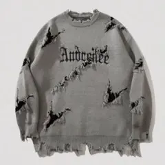 【SHEIN】メンズ ニット セーター XL 古着 グレー