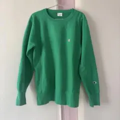 Champion グリーン クルーネック トレーナー