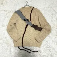 希少✨️ヴィンテージ リメイクニット ケーブル スウェット クルーネック