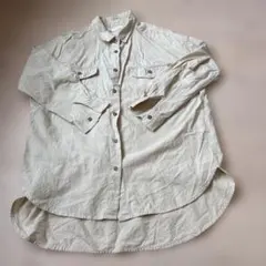 pink adobe コットン長袖シャツ M ベージュ