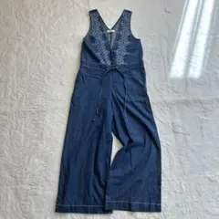 URBANRESEARCH Sonny Label クロス刺繍デニムサロペット