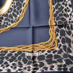 Christian Dior レオパード柄スカーフ　美品