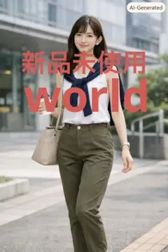 未使用 タグ付き world カーキ カジュアルパンツのサムネイル