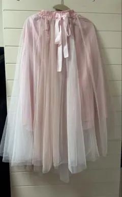 ピンク チュール フレアスカート