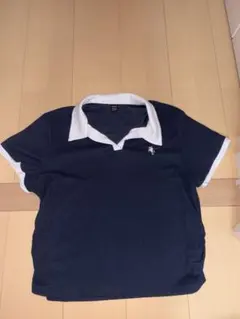 SHEIN ポロシャツ ネイビー ホワイト 半袖