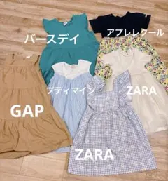 女の子110〜120 半袖ワンピース　６着まとめ売り