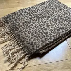 大判ストール　マフラー　ヒョウ柄　レオパード