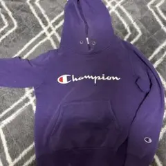 Champion パープル フード付きパーカー M