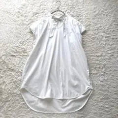 美品＊Yori ヨリ チェック柄 ボウタイブラウス フレンチスリーブ 日本