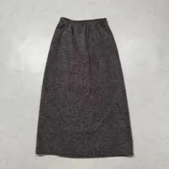 オフィスカジュアル スカート ロング グレー 裏地付き 通勤 ベーシック 秋
