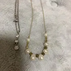 淡水パール他ネックレス 2点セット