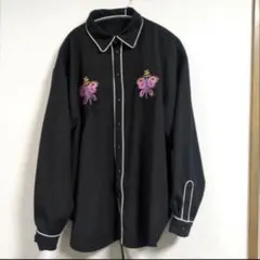 ジョジョ jouetie ジュエティ バックレースアップ シャツ M 黒 蝶のサムネイル