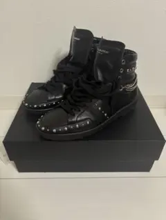 SAINT LAURENT スタッズ チェーン ハイカットスニーカー 40.5のサムネイル