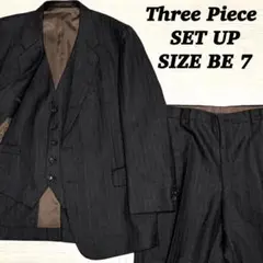 【美品】 スーツ セットアップ スリーピース ブラウン サイズXL ビジネス