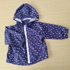 水玉模様 フード付きジャケット ブルゾン 90cm