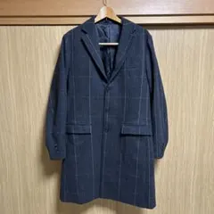 GLOBAL WORKチェック柄 チェスターコート