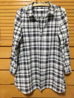 スタジオクリップ　スキッパーシャツチュニック　チェック