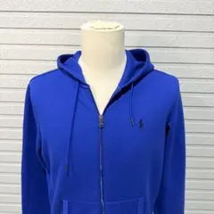 ポロ ラルフローレン ワンポイント刺繍 ジップパーカー 青 SP