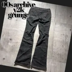 00s archive flare denim pants fade black