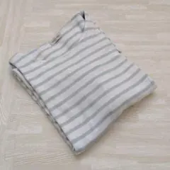 サマンサモスモス　ベージュくすみグリーン　ストライプ 長袖Tシャツ