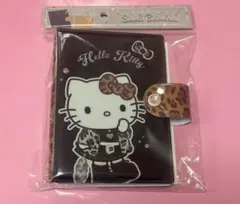 ハローキティ　シール帳　シールバインダー　ギャル　ヒョウ柄　黒　ブラック