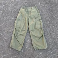 GU スーパーワイドカーゴパンツ Sサイズ カーキ