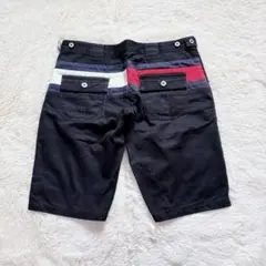 トミーガール ハーフパンツ ロゴ刺繍 配色ライン コットン カジュアル 大人上品