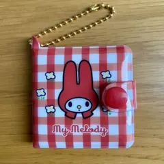マイメロディ　ミニウォレット風メモ　赤チェック