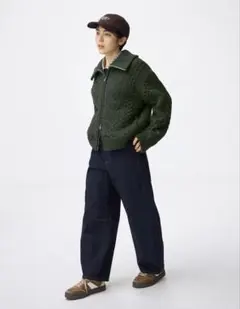 バレルレッグジーンズ　GU 丈短め68.0cm NAVY