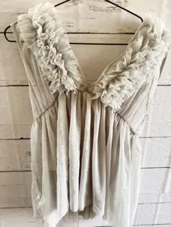 （美品）グレー フリル付き ビスチェ M/Lお安くします