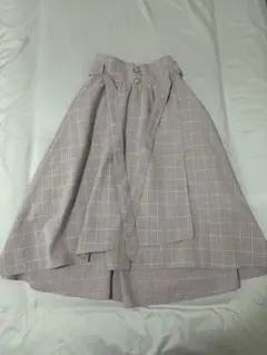 MAJESTIC LEGONピンク系チェック フレアスカート