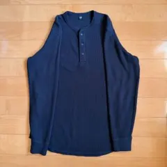 UNIQLO ブラック L ヘンリーネック