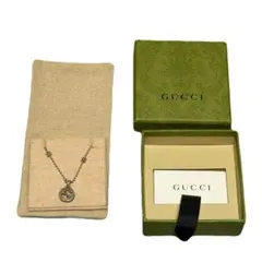 GUCCI グッチ インターロッキングG オーバルペンダント ネックレス SV