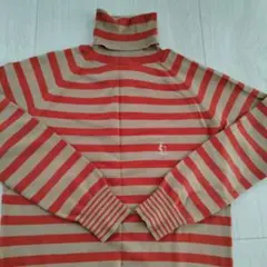 PEARLY GATES ストライプタートルネックニット 1