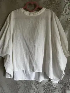 リネン ホワイト オーバーサイズ　シャツ