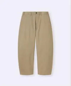 新品　GU ジーユー　チノバレルレッグパンツ　ワイドパンツ　チノパン　Lサイズ