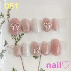 ネイルチップ　マグネット　リボン　ラメ　パール　ニュアンス　卒業式　入学式