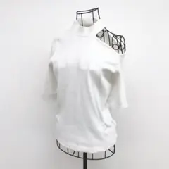 イング カットソー M ホワイト ワンショルダー ハイネック 可愛い 半袖