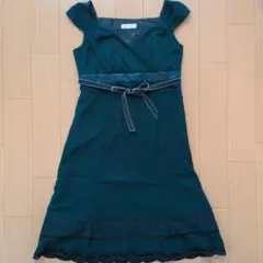 ワンピース　ラップドレス　ノースリーブ　グリーン