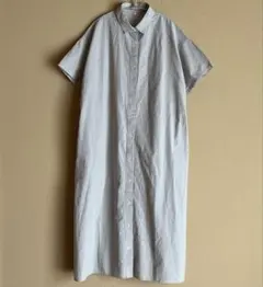 ＊無印良品＊シャツワンピース 半袖 グレー