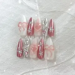 ネイルチップ オーダー y2k 韓国 ワンホン フレンチガーリー 量産型 地雷系