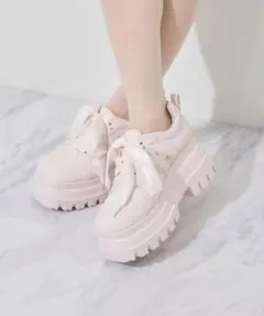 未使用 ピンクハウス フリル使いハイカットスニーカー ホワイト S