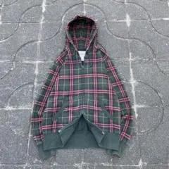 00s OLD UNIQLO Zip Up Hoodie チェック柄 グリーン