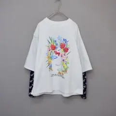 スカラー 162635：花ネコ発泡プリント ローズジャガードTシャツ - メルカリ